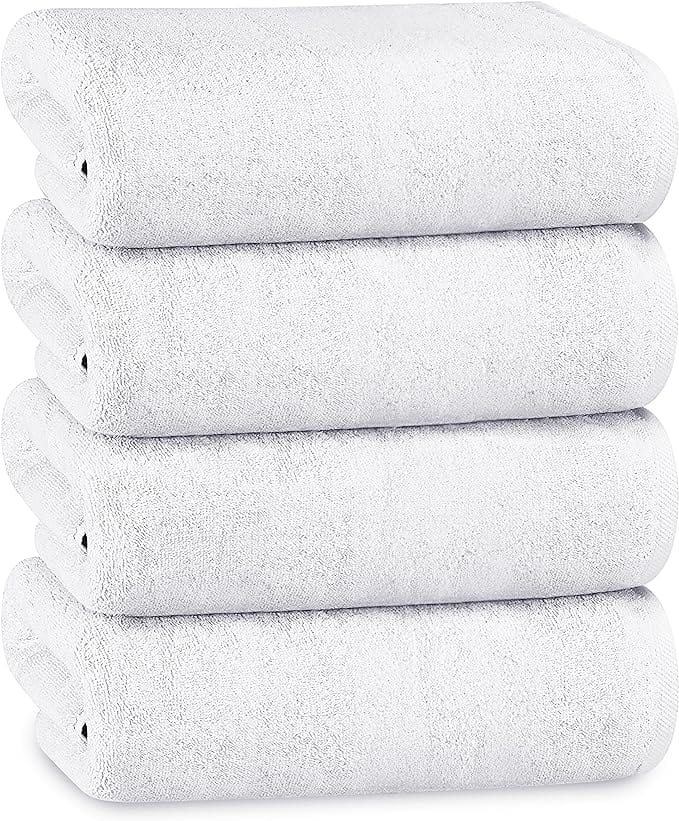 Multi-Pack Hotel Bath Sheets 500gsm Super Absorbent Quick Dry Soft Cotton Towels White Grey for B&Bs and Hospitals OLIVIA ROCCO
