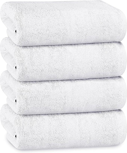 Multi-Pack Hotel Bath Sheets 500gsm Super Absorbent Quick Dry Soft Cotton Towels White Grey for B&Bs and Hospitals OLIVIA ROCCO