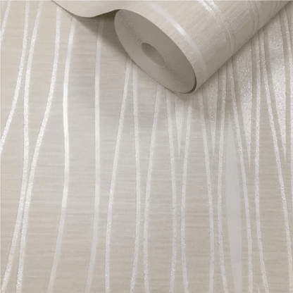 Muriva Blake Wave Cream & Silver Wallpaper (178102)