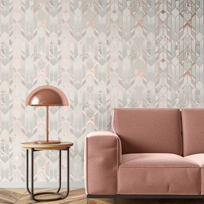 Muriva Elixir Geo Rose Gold Wallpaper (167502)