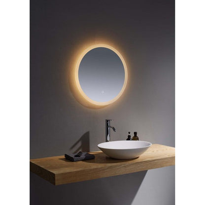 Oaksey 600mm Round Mirror - Frosted Edge