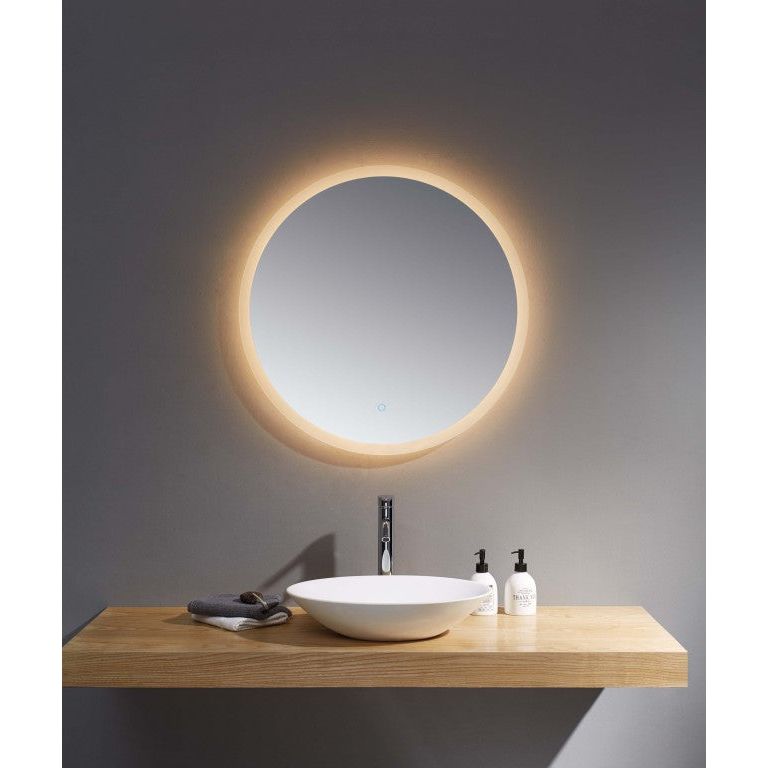 Oaksey 800mm Round Mirror - Frosted Edge