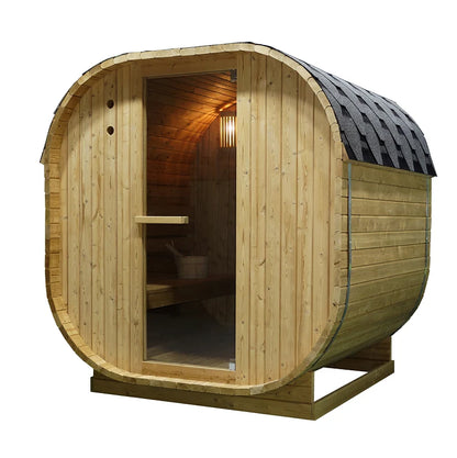 Canadian Spa Outdoor Oval Barrel Sauna Combination Infrared/ traditional 1842 x1200 x 1945mm