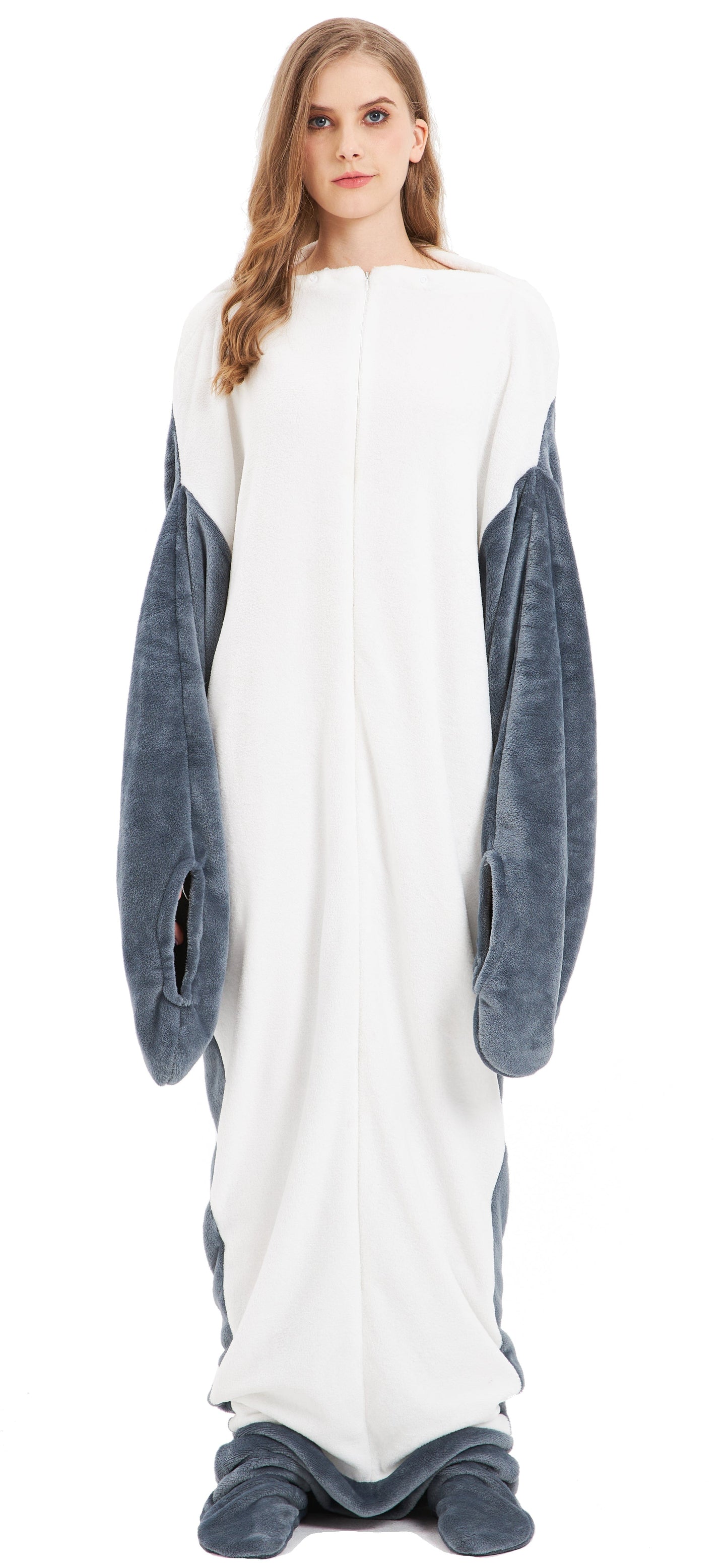 Oversized Shark Animal Wearable Blanket Hoodie Soft Fleece Hooded Blanket with Sleeves Warm Winter Loungewear by OLIVIA ROCCO