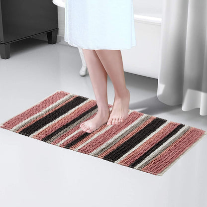 Padstow Super Soft Absorbent Stripe Bathmat 50 x 80 cm Quick-Drying Anti-Slip Durable Bathroom Accessory by OLIVIA ROCCO