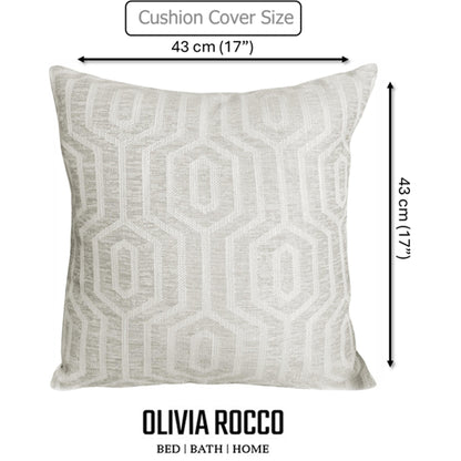 Paris Cushion Covers 2 Pack Modern Natural Decorative Square Scatter Cushions with Invisible Zipper for Sofa & Bed by OLIVIA ROCCO