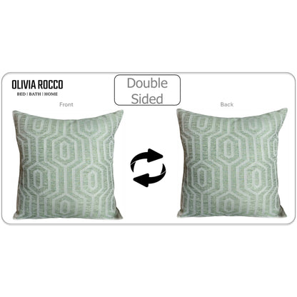 Paris Cushion Covers 2 Pack Modern Sage Green Decorative Square Scatter Cushions with Invisible Zipper for Sofa & Bed by OLIVIA ROCCO