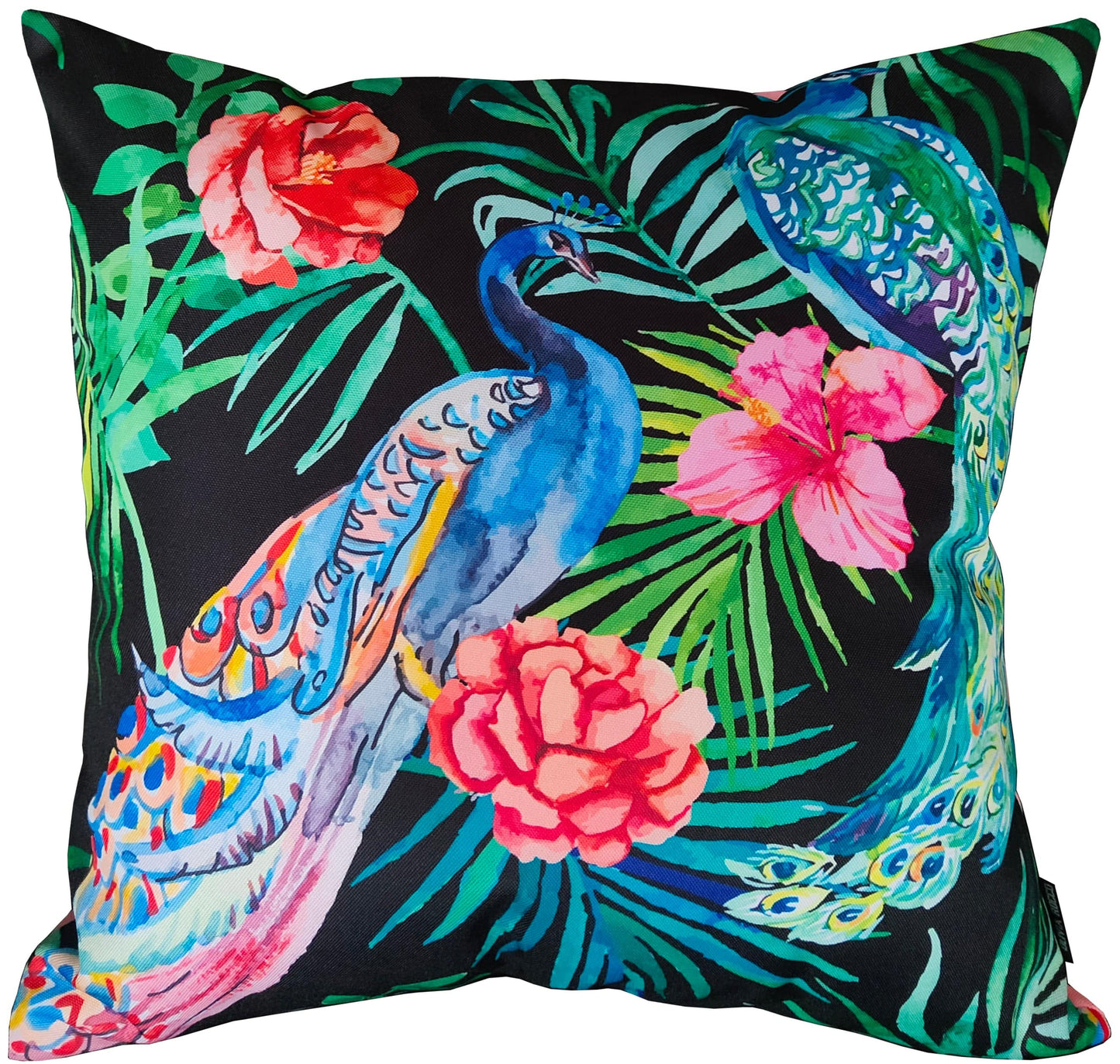Peacock Waterproof Design Cushions for Patios Gardens and Living Rooms with High-Quality Hollow-Fibre Fill by OLIVIA ROCCO