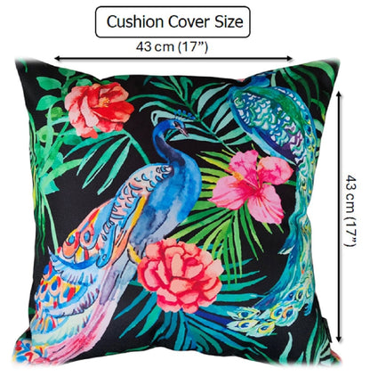 Peacock Waterproof Design Cushions for Patios Gardens and Living Rooms with High-Quality Hollow-Fibre Fill by OLIVIA ROCCO