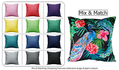 Peacock Waterproof Design Cushions for Patios Gardens and Living Rooms with High-Quality Hollow-Fibre Fill by OLIVIA ROCCO