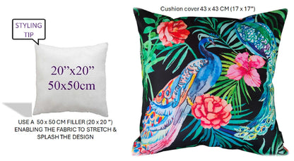 Peacock Waterproof Design Cushions for Patios Gardens and Living Rooms with High-Quality Hollow-Fibre Fill by OLIVIA ROCCO