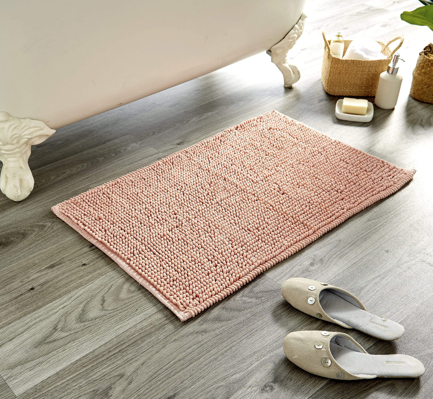 Pebbles Micro Bobble Eco-Friendly Pure Indian Cotton Hand-Woven Bath Mat with Knitted Design for Comfort and Durability by OLIVIA ROCCO