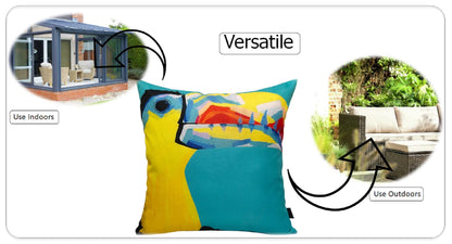 Pelican Outdoor Waterproof Weather-Resistant Cushions for Patio Garden Beach and Indoor Use 43x43 cm Filled with Hollowfibre by OLIVIA ROCCO