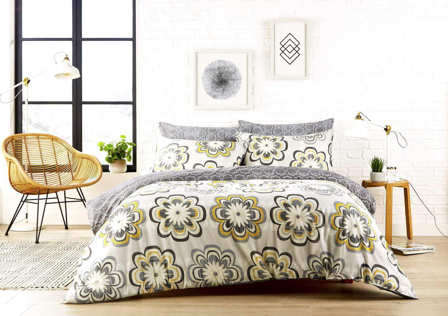 Peony Floral Cotton Rich Duvet Cover Set with Pillowcases Vibrant Modern Luxury Bedding Available in Single Double King Super King by OLIVIA ROCCO