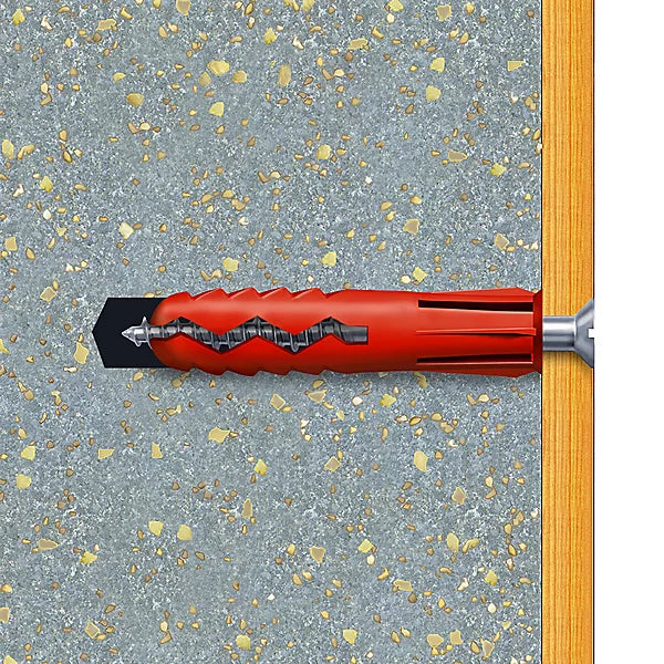 Plasplugs Red Super Grips Fixings 100 Pack