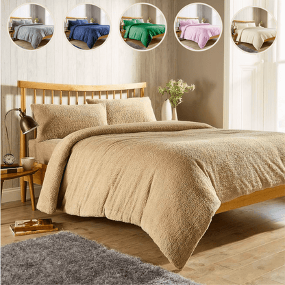 Teddy Fleece Duvet Cover Set for Winter Nights Plush Super Soft Ultimate Comfort in Single Double King Super King Fluffy Bedding by OLIVIA ROCCO