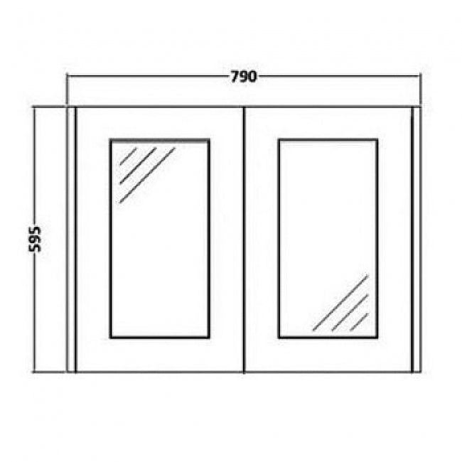 Armoire à miroir Astley 800 mm gris mat