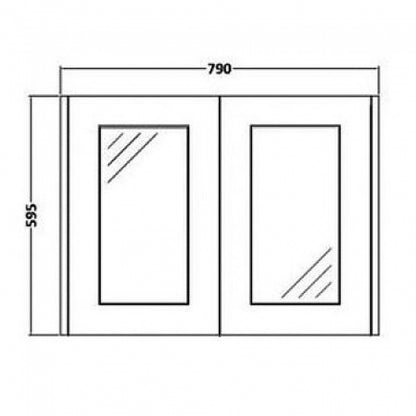 Astley 800mm Mirror Cabinet Matt Grey