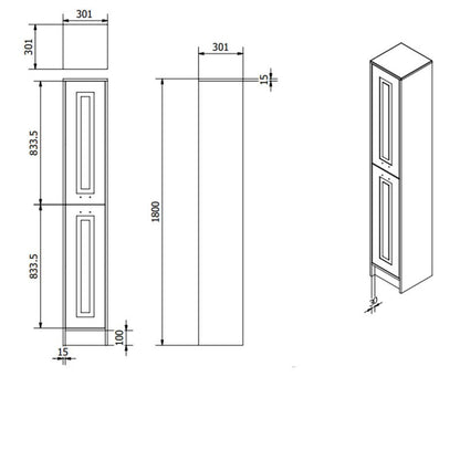 Astley Tall Side Unit Matt White