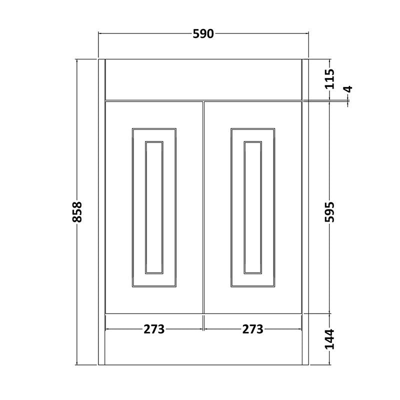 Astley Meuble au sol 2 portes 600 mm Gris mat