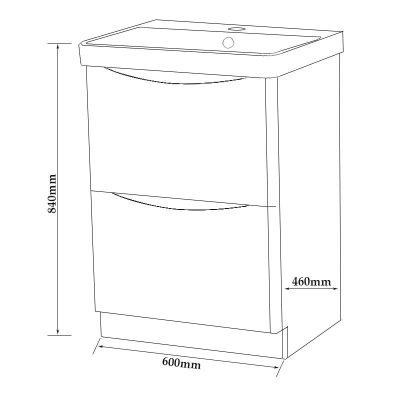 Arc 600x460mm Wall Mounted Unit White