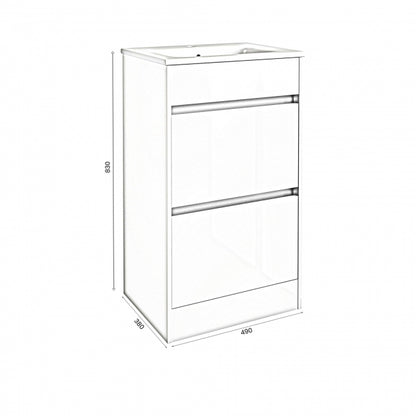 City 500x390mm Floor Standing Unit White