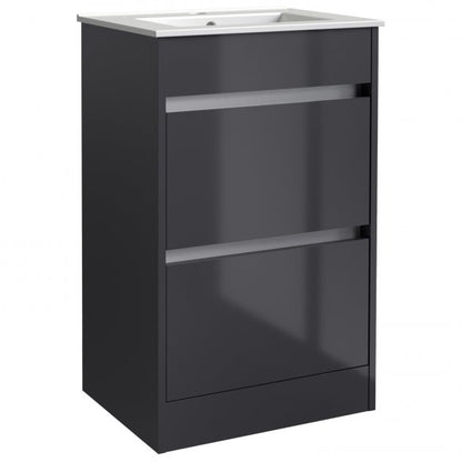 City 500x390mm Floor Standing Unit Storm Grey Gloss