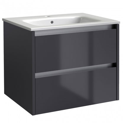 City 600x460mm Wall Mounted Unit Storm Grey Gloss