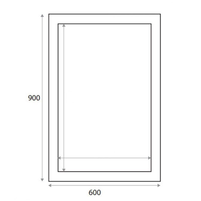 Kore 900x600mm Miroir Gris Foncé Mat