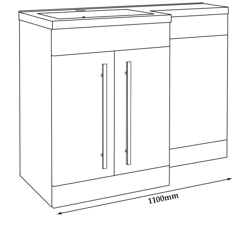 Meuble WC Matrix 500 mm Blanc Brillant