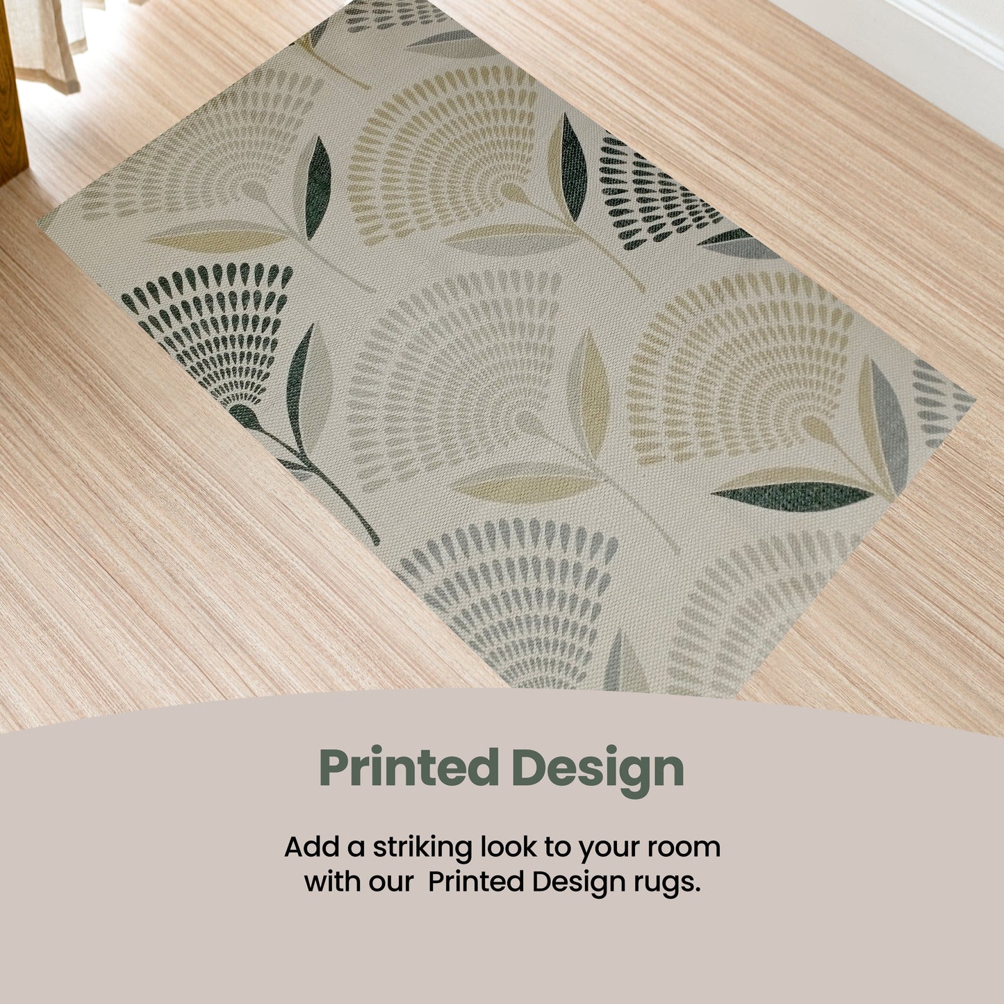 Printed Rug Linnea Design Modern Non-Slip Soft Durable Floor Rug for Living Room Bedroom Office by OLIVIA ROCCO
