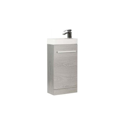 Purity Floor Standing Cloakroom Unit Silver Oak