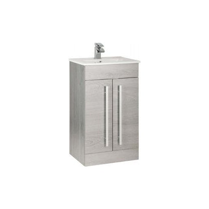 Purity 390. 500mm 2 Door Floor Standing Unit Silver Oak