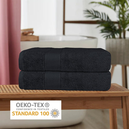 Rhodes Towel Black 100% Cotton Hotel Quality Soft Super Absorbent Hand Bath Towels, Sheets & Face Cloths by OLIVIA ROCCO