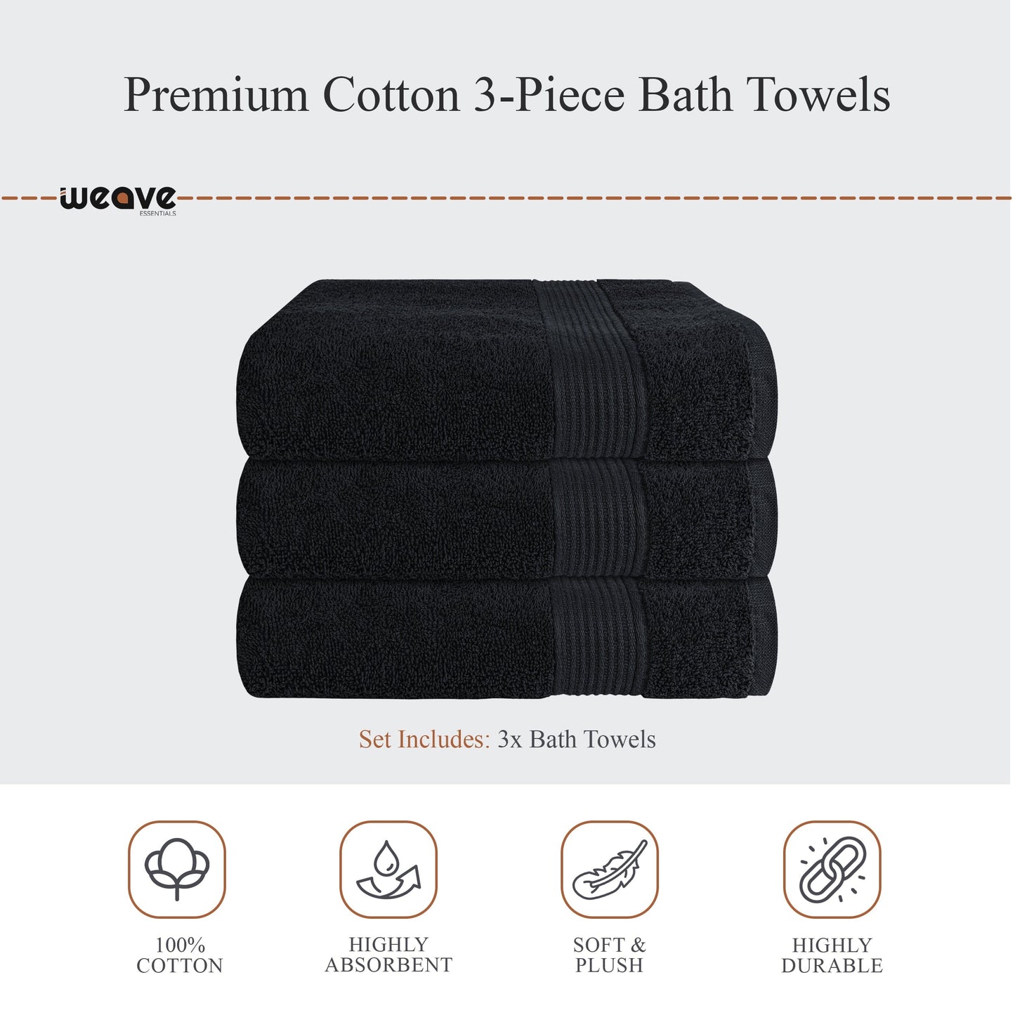 Rhodes Towel Black 100% Cotton Hotel Quality Soft Super Absorbent Hand Bath Towels, Sheets & Face Cloths by OLIVIA ROCCO