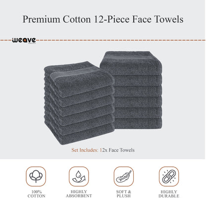 Rhodes Towel Grey 100% Cotton Hotel Quality Soft Super Absorbent Hand Bath Towels, Sheets & Face Cloths by OLIVIA ROCCO