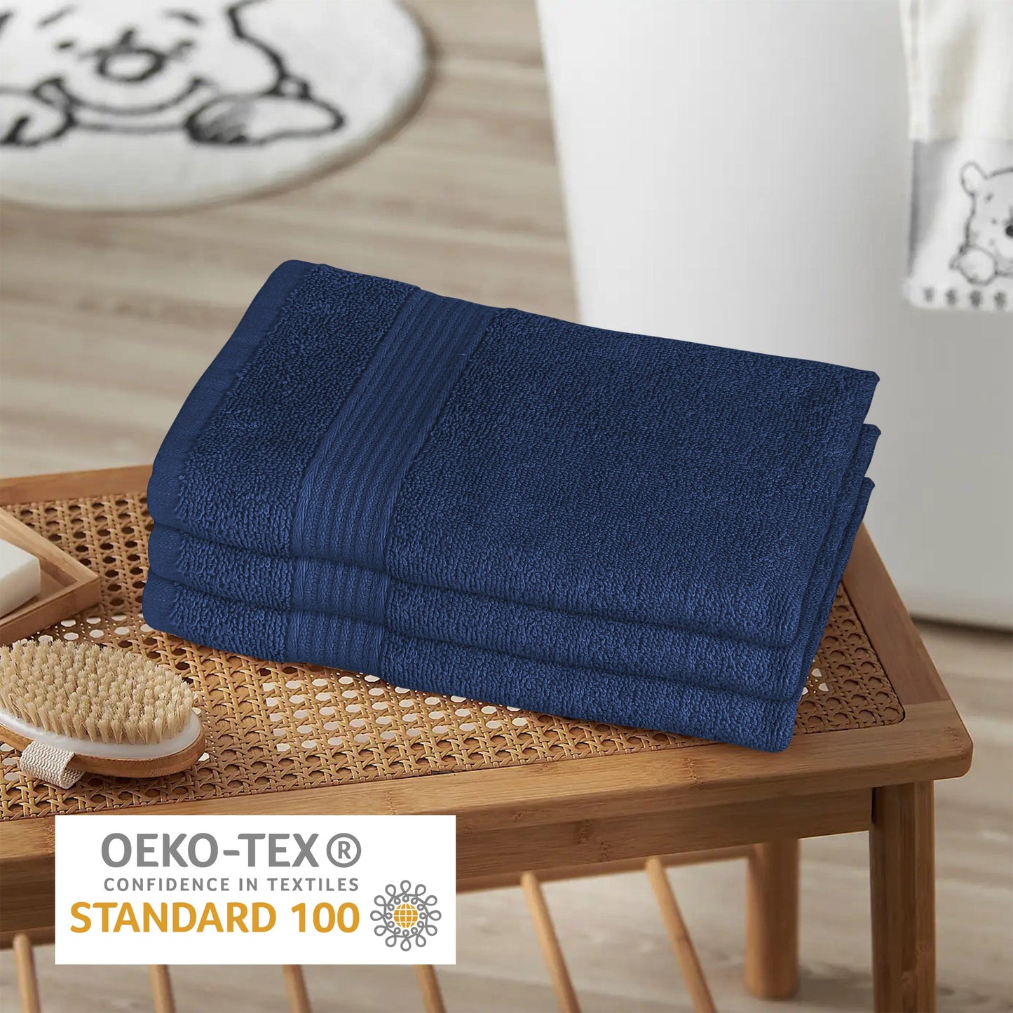Rhodes Towel Royal Blue 100% Cotton Hotel Quality Soft Super Absorbent Hand Bath Towels, Sheets & Face Cloths by OLIVIA ROCCO