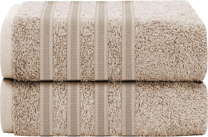 Ritz Viscose Stripe Super Soft Cotton Luxury Absorbent Towels, Jumbo Bath Sheet Packs & Towel Bale Sets Available by OLIVIA ROCCO