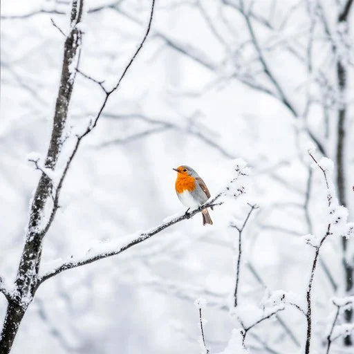 Jingles Robin On Frosted Branch