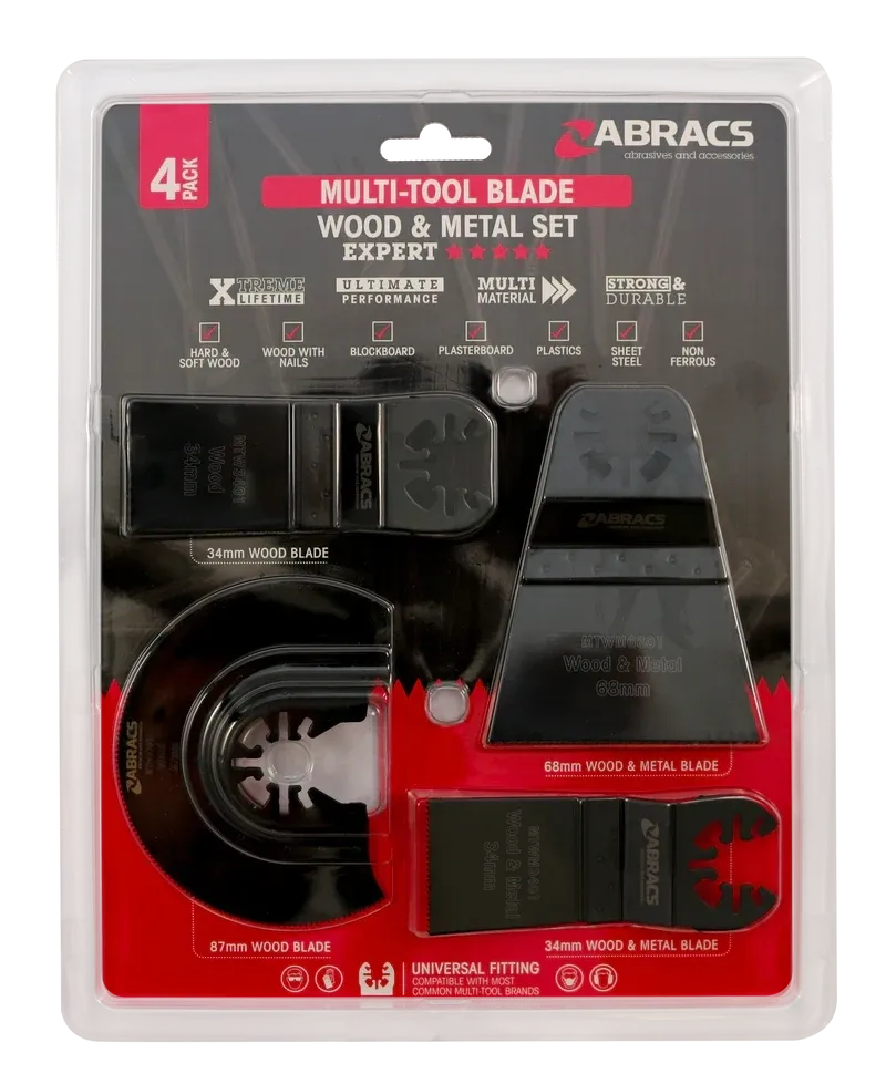 Abracs Multi Tool Wood & Metal Blade Set