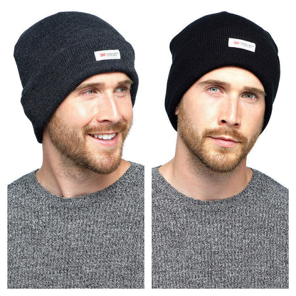 RJM Mens Twist Yarn Thinsulate Beanie Hat