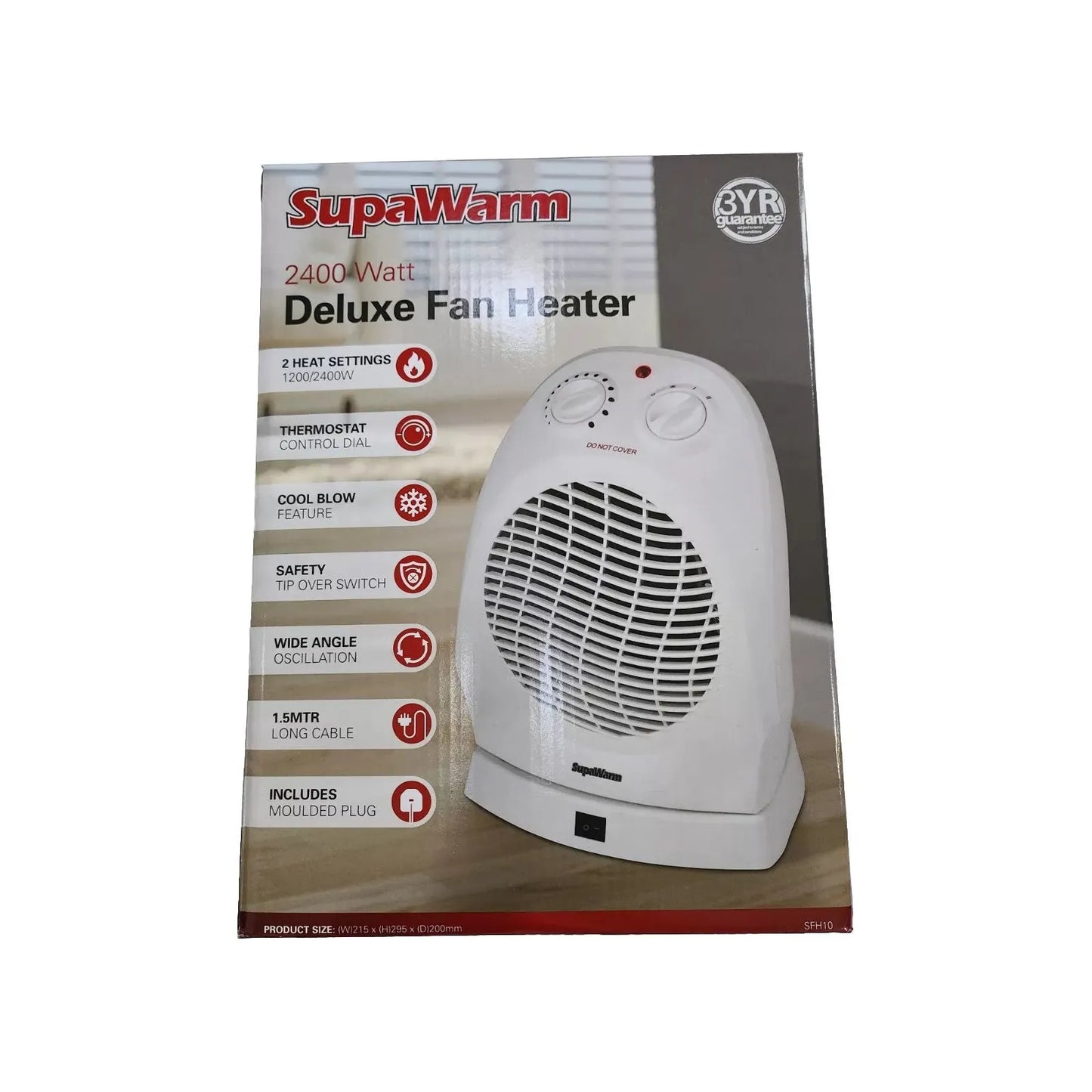 SupaWarm Deluxe Fan Heater 2400w