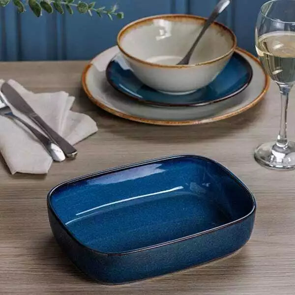 Mason Cash Reactive Blue Rectangular Dish