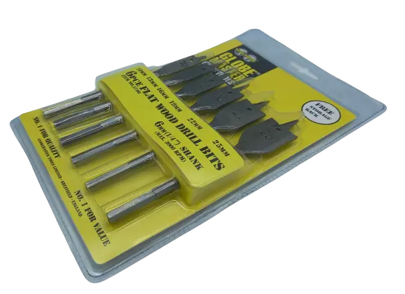 Globemaster Flat Wood Drill Bit Set 6 Piece
