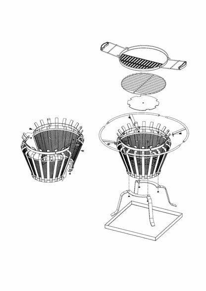 Lifestyle Signa Steel Basket With Fire Pit BBQ