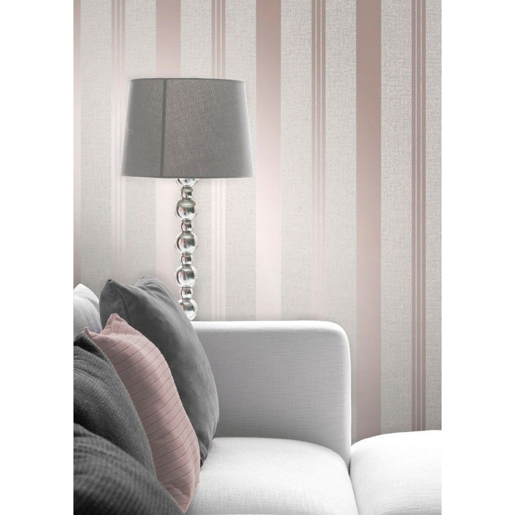 Fine Decor Quartz Stripe Rose Gold Wallpaper (FD42205)