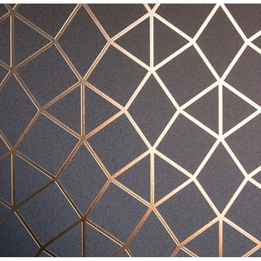 Fine Decor Platinum Foil Grey/Rose Gold Wallpaper (FD42490)