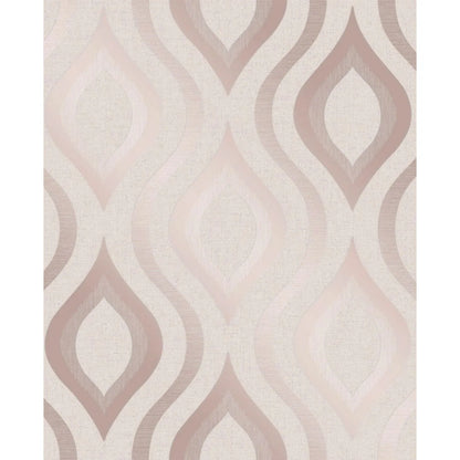 Fine Decor Quartz Rose Gold/Off White Geo Wallpaper (FD42206)