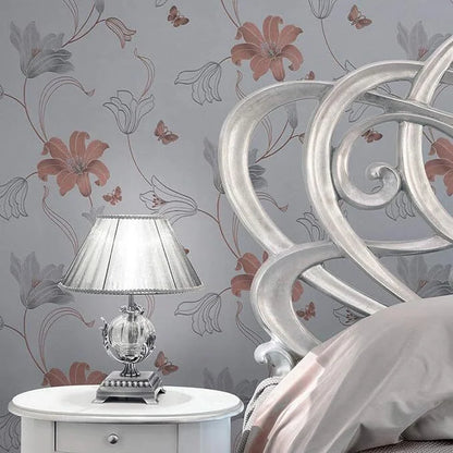 Muriva Amelia Floral Stone & Rose Wallpaper (701410)