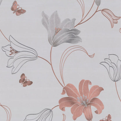 Muriva Amelia Floral Stone & Rose Wallpaper (701410)